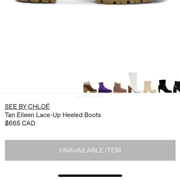 SEE BY CHLOÉ Tan Eileen Lace-Up Heeled Boots - Picture 9 of 12